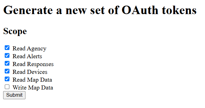 Active911 OAuth scope selection
